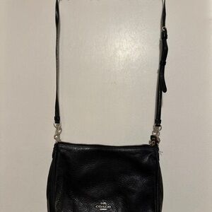 Coach Black Leather Crossbody Bag with Adjustable Strap